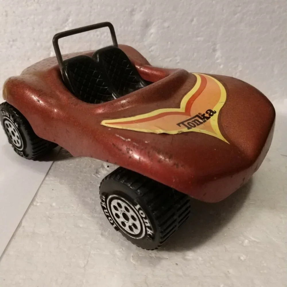 Antique Tonka Vintage Metal Pressed Steel Brown Dune Buggy #52790 8